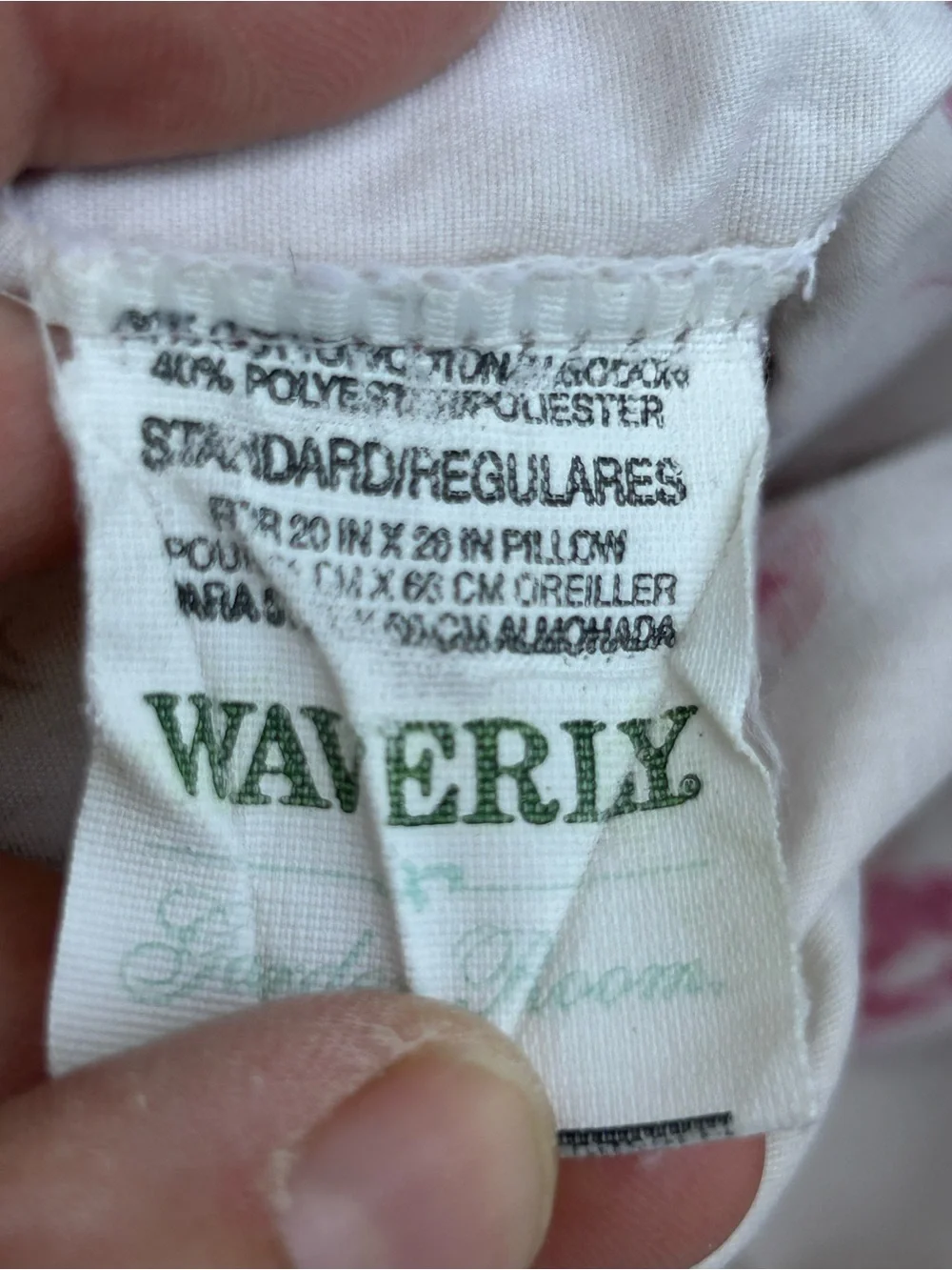 Waverly Pillowcase Garden Room Floral Shams Pink Cream Standard Lot of Four